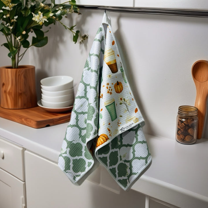 Pumpkin Spice Latte | Waffle Weave Microfiber Towels Kitchen & Bath Hand Towels Reversible Hand Towel | Towel Collective | Cody, WY