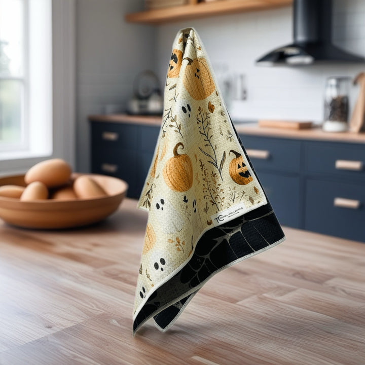 Pumpkin Web | Waffle Weave Microfiber Towels Kitchen & Bath Hand Towels Reversible Hand Towel | Towel Collective | Cody, WY