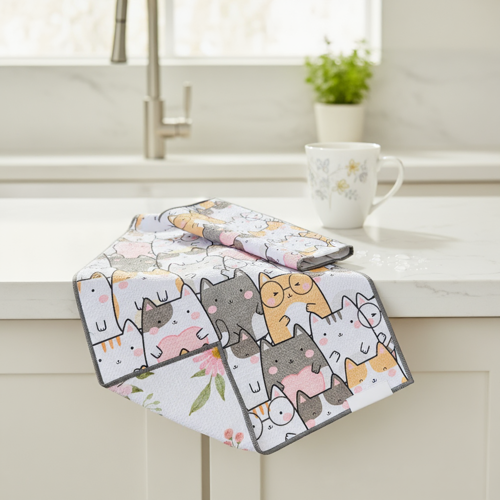 Smart Kitty | Waffle Weave Microfiber Towels Kitchen & Bath Hand Towels Reversible Hand Towel | Towel Collective | Cody, WY