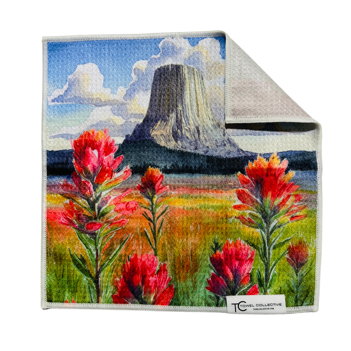 Devil's Paintbrush | Waffle Weave Microfiber Towels Kitchen & Bath - Washcloth Reversible Hand Towel | Towel Collective | Cody, WY
