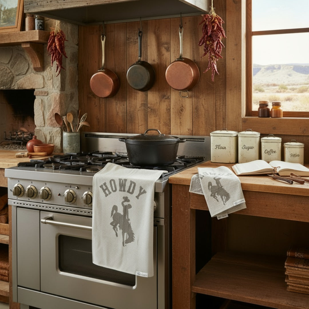 Howdy | Waffle Weave Microfiber Towels Kitchen & Bath Hand Towels Reversible Hand Towel | Towel Collective | Cody, WY