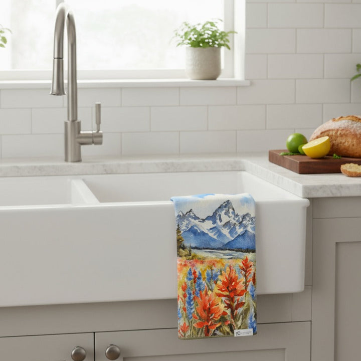 Grand Paintbrush | Waffle Weave Microfiber Towels Kitchen & Bath Hand Towels Reversible Hand Towel | Towel Collective | Cody, WY