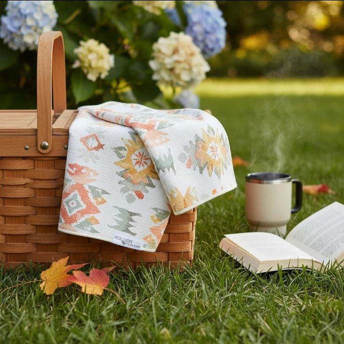 Desert Ikat | Waffle Weave Microfiber Towels Kitchen & Bath Hand Towels Reversible Hand Towel | Towel Collective | Cody, WY