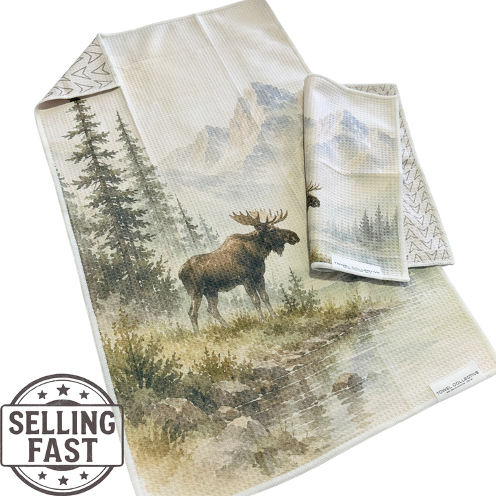 Stillwater Moose | Waffle Weave Microfiber Towels Kitchen & Bath