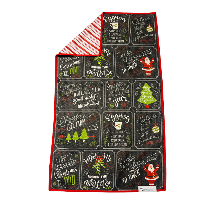Festive Chalkboard | Waffle Weave Microfiber Towels Kitchen & Bath Hand Towels Reversible Hand Towel | Towel Collective | Cody, WY