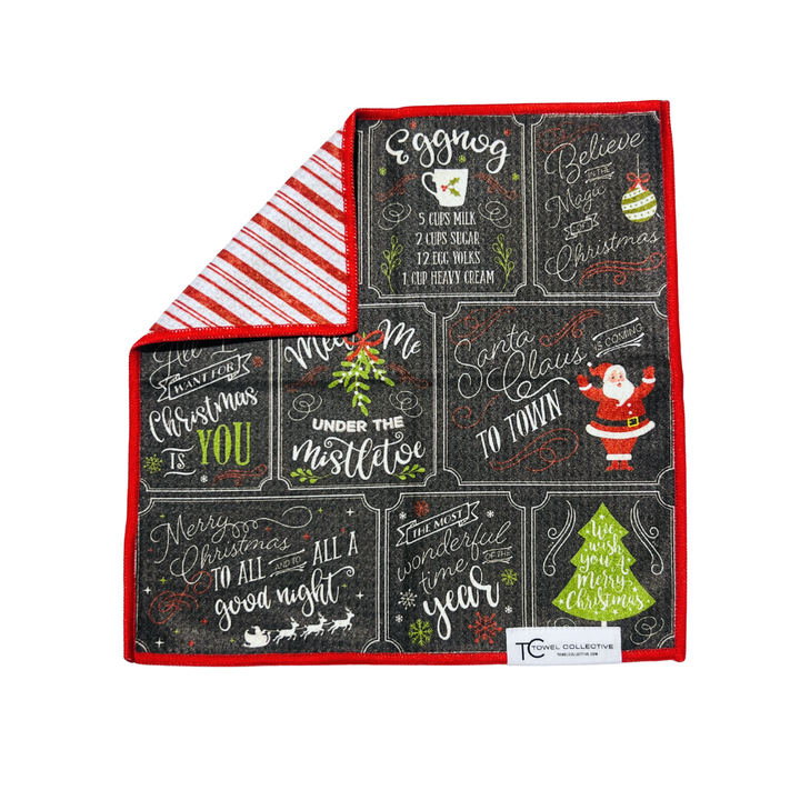 Festive Chalkboard | Waffle Weave Microfiber Towels Kitchen & Bath Hand Towels Reversible Hand Towel | Towel Collective | Cody, WY