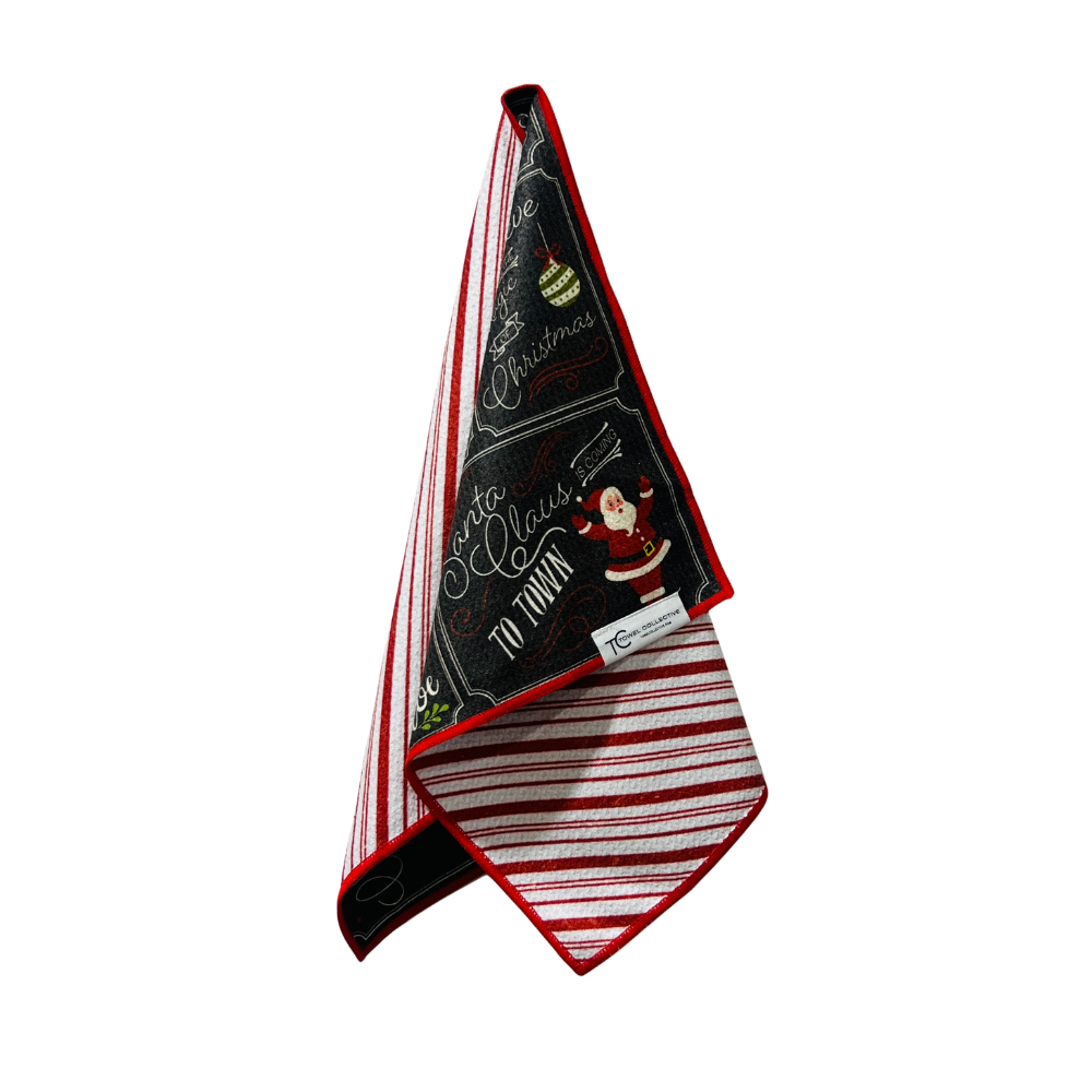 Festive Chalkboard | Waffle Weave Microfiber Towels Kitchen & Bath Hand Towels Reversible Hand Towel | Towel Collective | Cody, WY