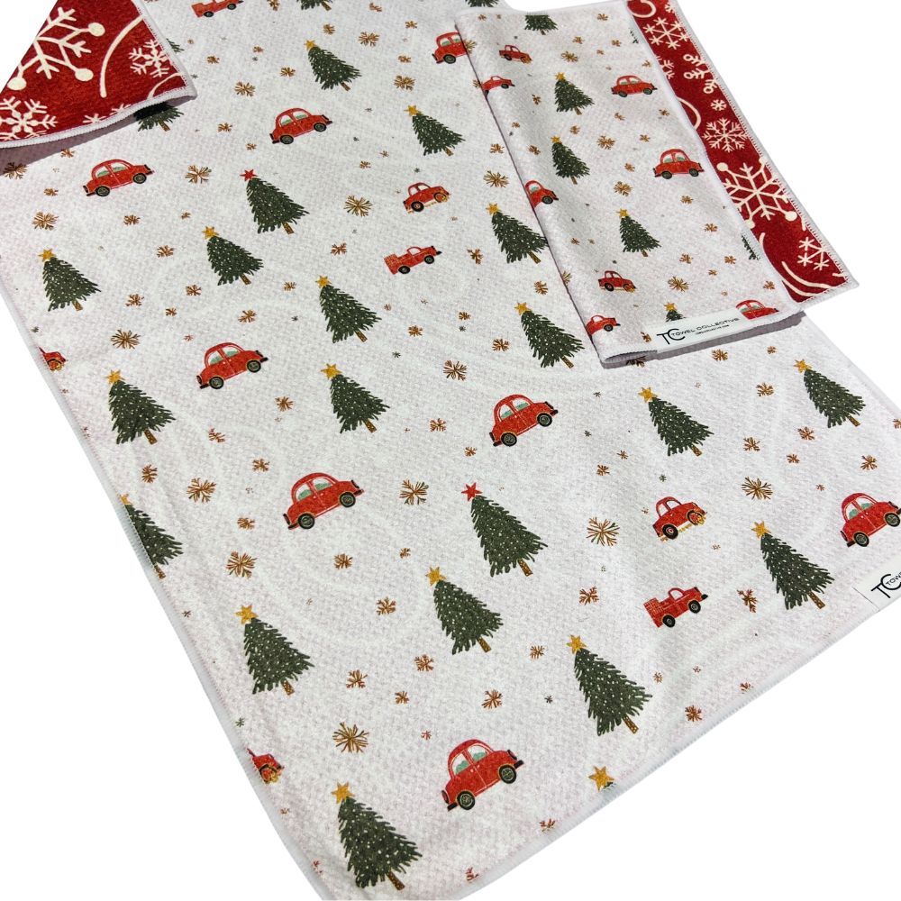 Going on a Tree Hunt | Waffle Weave Microfiber Towels Kitchen & Bath Hand Towels Reversible Hand Towel | Towel Collective | Cody, WY