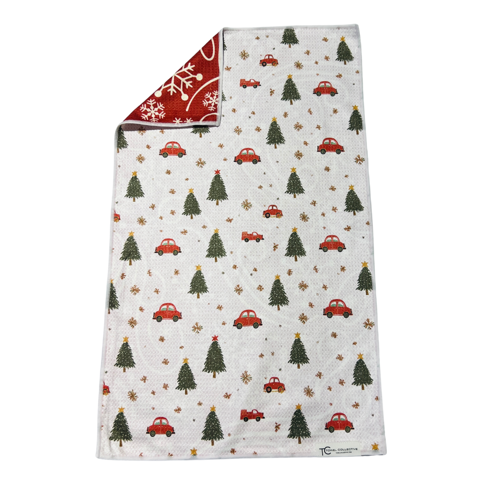 Going on a Tree Hunt | Waffle Weave Microfiber Towels Kitchen & Bath Hand Towels Reversible Hand Towel | Towel Collective | Cody, WY