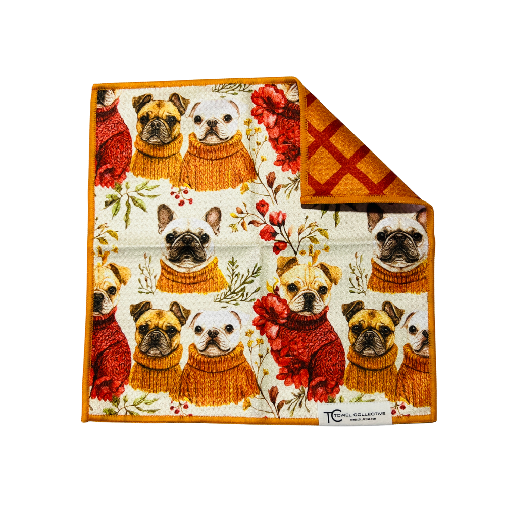 Autumn Pups | Waffle Weave Microfiber Towels Kitchen & Bath Hand Towels Reversible Hand Towel | Towel Collective | Cody, WY