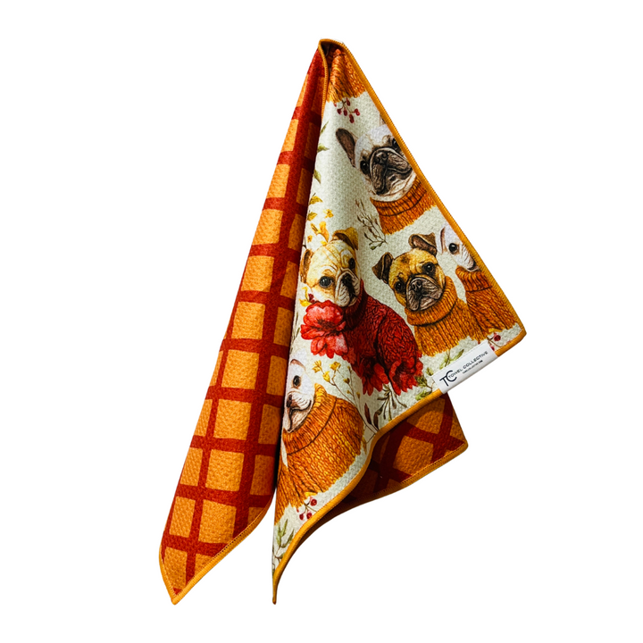Autumn Pups | Waffle Weave Microfiber Towels Kitchen & Bath Hand Towels Reversible Hand Towel | Towel Collective | Cody, WY