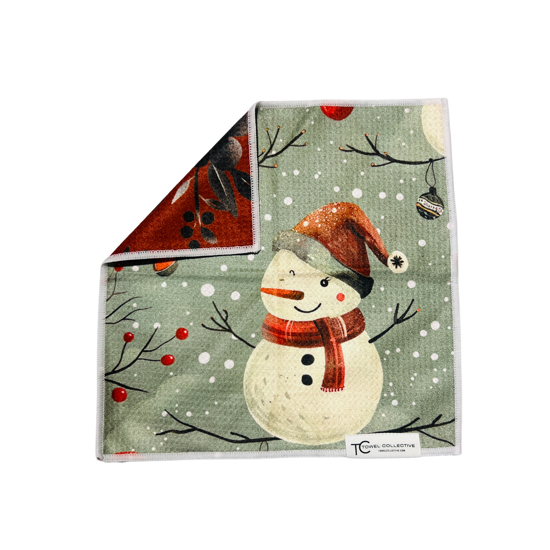 Jolly Snowman | Waffle Weave Microfiber Towels Kitchen & Bath Hand Towels Reversible Hand Towel | Towel Collective | Cody, WY