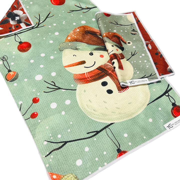 Jolly Snowman | Waffle Weave Microfiber Towels Kitchen & Bath Hand Towels Reversible Hand Towel | Towel Collective | Cody, WY