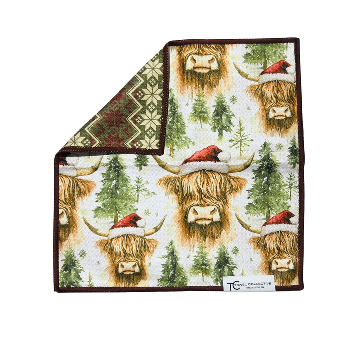 Highland Holiday | Waffle Weave Microfiber Towels Kitchen & Bath Hand Towels Reversible Hand Towel | Towel Collective | Cody, WY