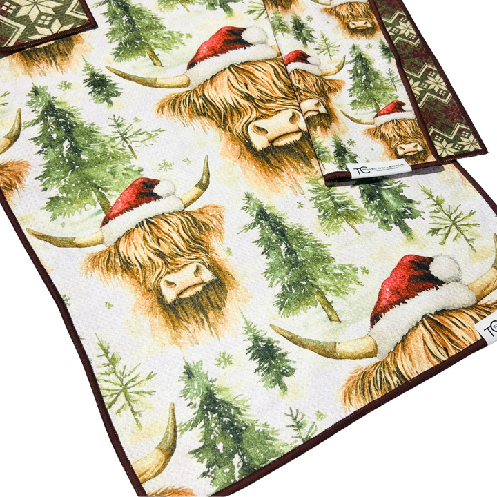 Highland Holiday | Waffle Weave Microfiber Towels Kitchen & Bath Hand Towels Reversible Hand Towel | Towel Collective | Cody, WY