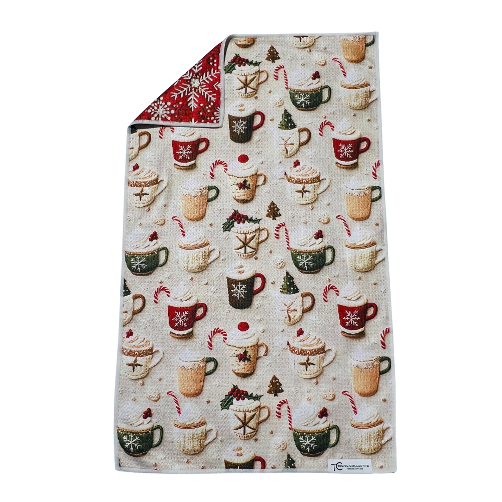 Cup o' Cheer | Waffle Weave Microfiber Towels Kitchen & Bath Hand Towels Reversible Hand Towel | Towel Collective | Cody, WY