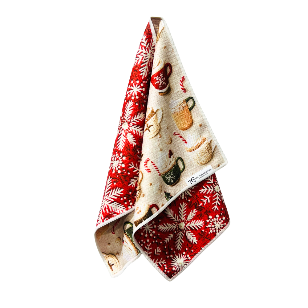 Cup o' Cheer | Waffle Weave Microfiber Towels Kitchen & Bath Hand Towels Reversible Hand Towel | Towel Collective | Cody, WY