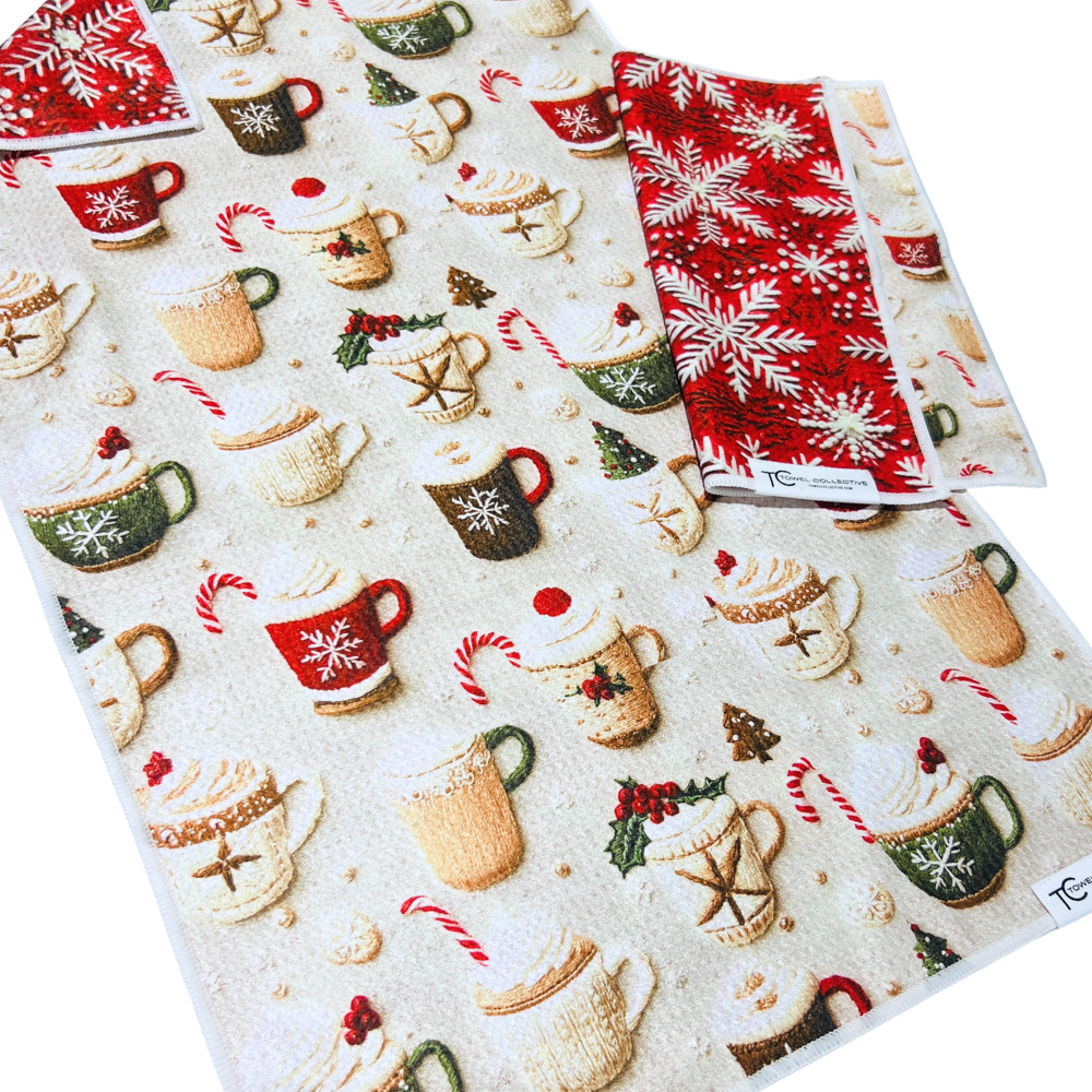 Cup o' Cheer | Waffle Weave Microfiber Towels Kitchen & Bath Hand Towels Reversible Hand Towel | Towel Collective | Cody, WY