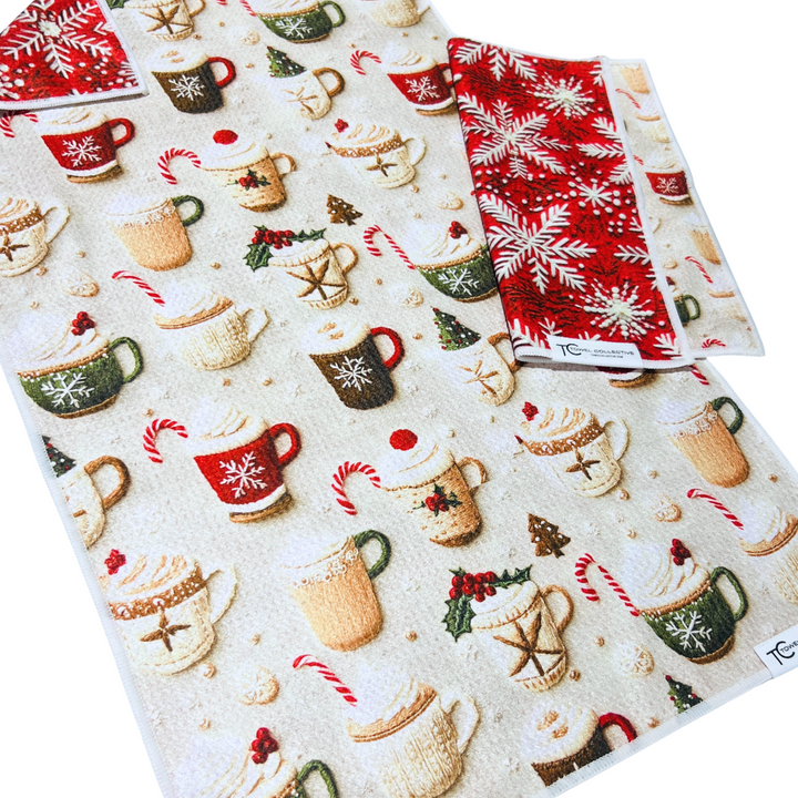 Cup o' Cheer | Waffle Weave Microfiber Towels Kitchen & Bath Hand Towels Reversible Hand Towel | Towel Collective | Cody, WY
