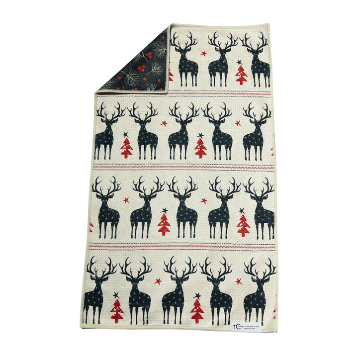 Reindeer & Pine | Waffle Weave Microfiber Towels Kitchen & Bath Hand Towels Reversible Hand Towel | Towel Collective | Cody, WY