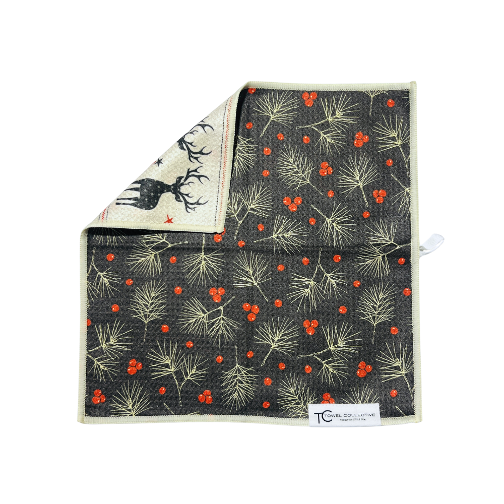 Reindeer & Pine | Waffle Weave Microfiber Towels Kitchen & Bath Hand Towels Reversible Hand Towel | Towel Collective | Cody, WY