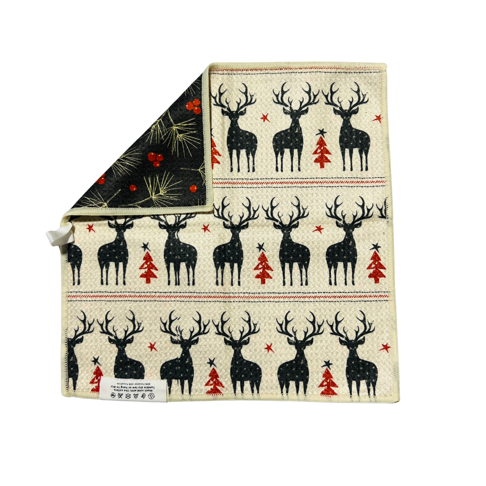 Reindeer & Pine | Waffle Weave Microfiber Towels Kitchen & Bath Hand Towels Reversible Hand Towel | Towel Collective | Cody, WY