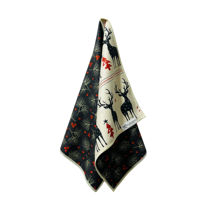 Reindeer & Pine | Waffle Weave Microfiber Towels Kitchen & Bath Hand Towels Reversible Hand Towel | Towel Collective | Cody, WY