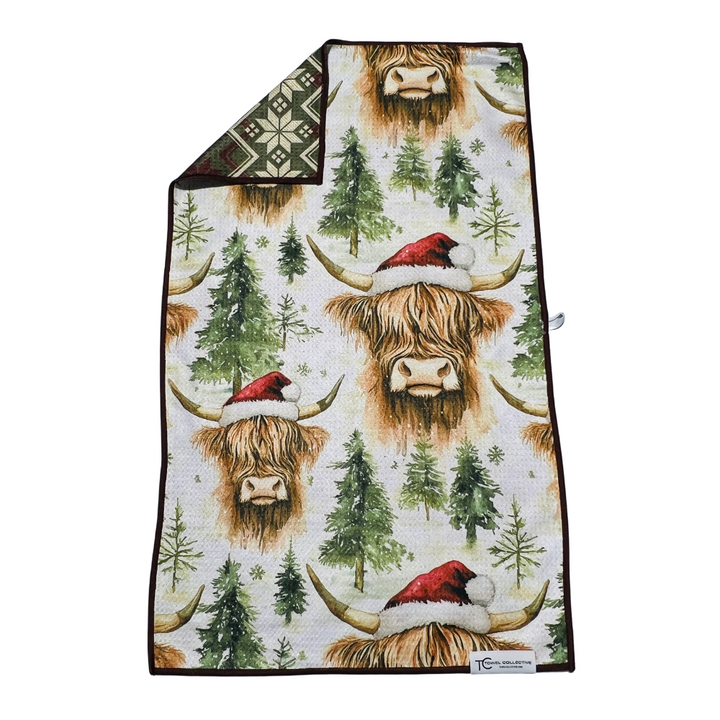 Highland Holiday | Waffle Weave Microfiber Towels Kitchen & Bath Hand Towels Reversible Hand Towel | Towel Collective | Cody, WY